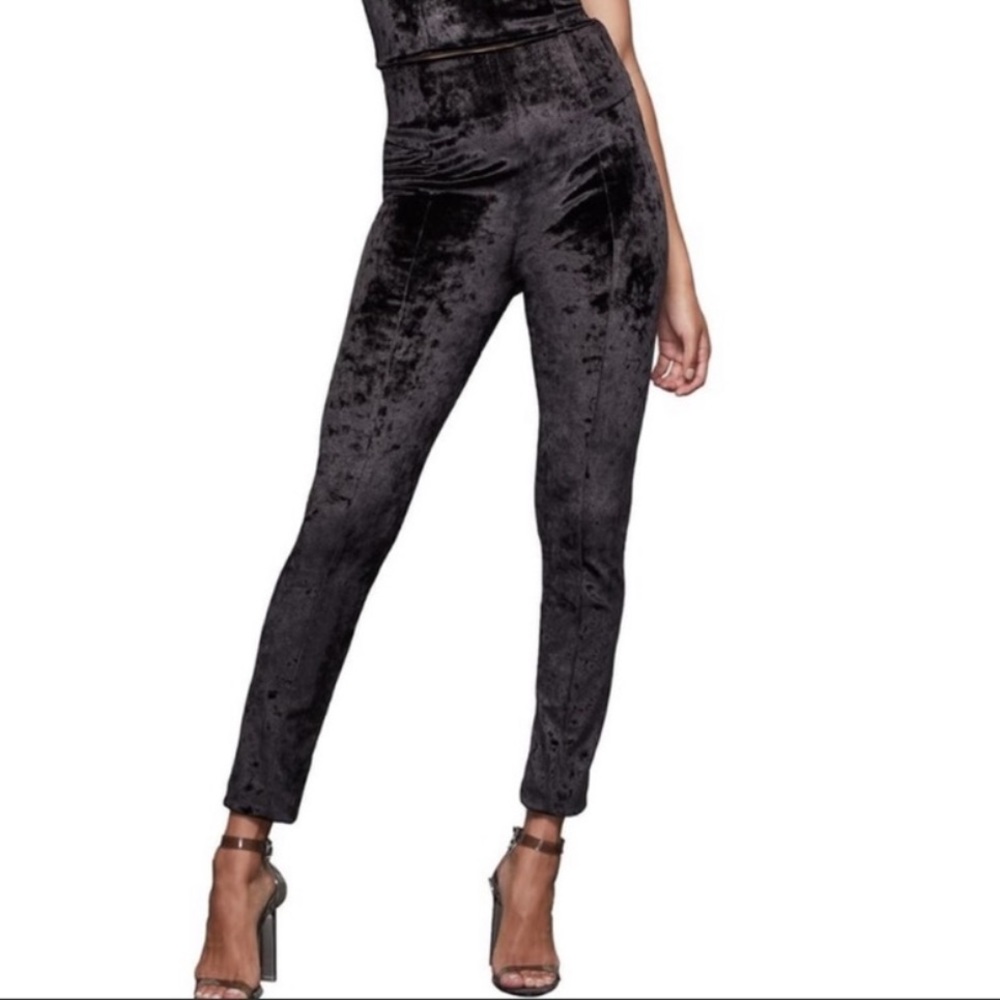 Good American high rise velvet skinny pants